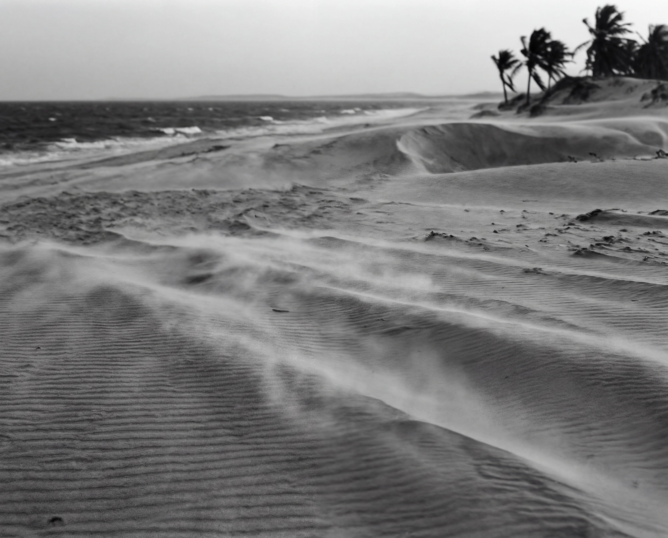 Fotografia em preto e branco do cotidiano de Jericoacoara.