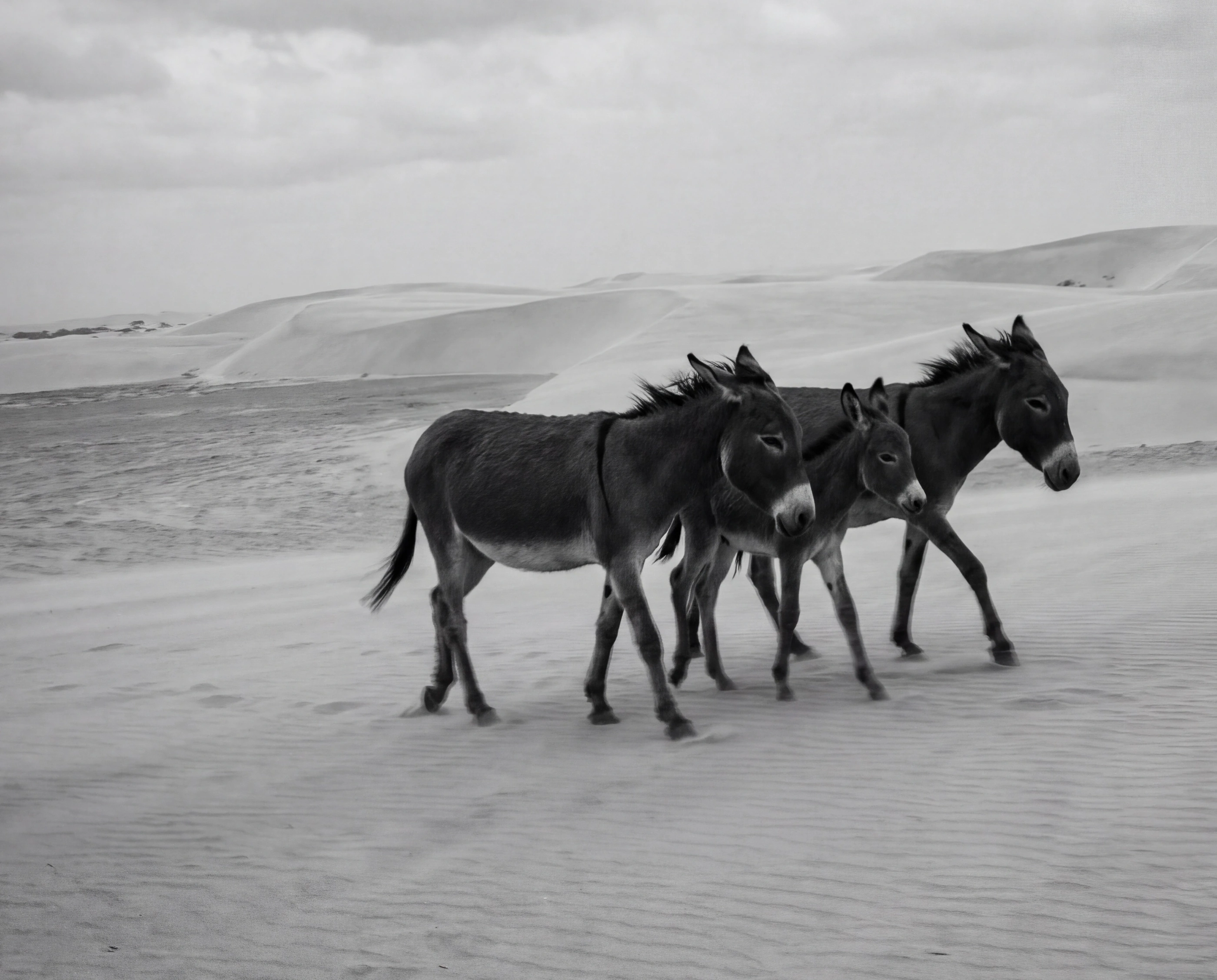 Fotografia em preto e branco do cotidiano de Jericoacoara.