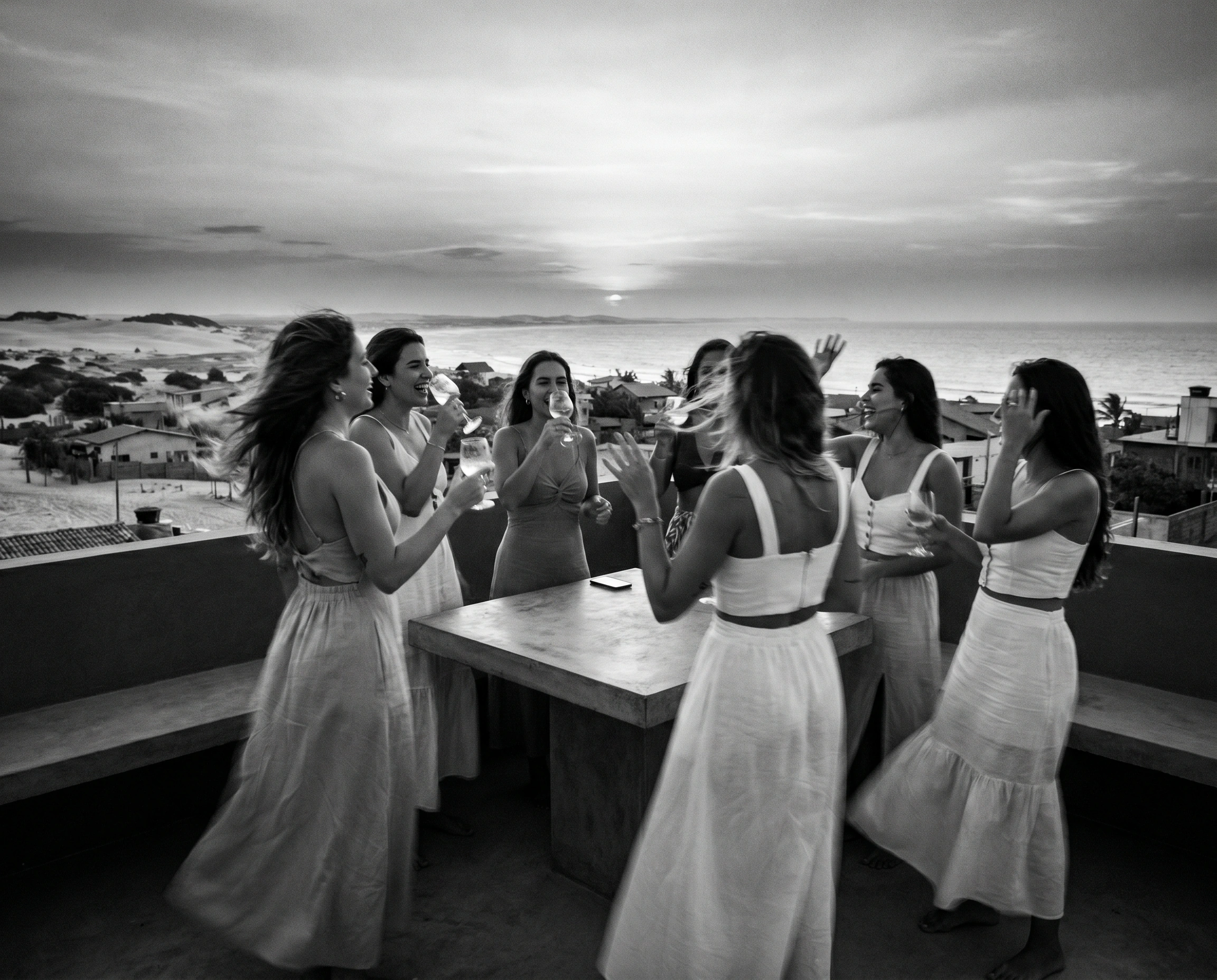 Fotografia em preto e branco do cotidiano de Jericoacoara.