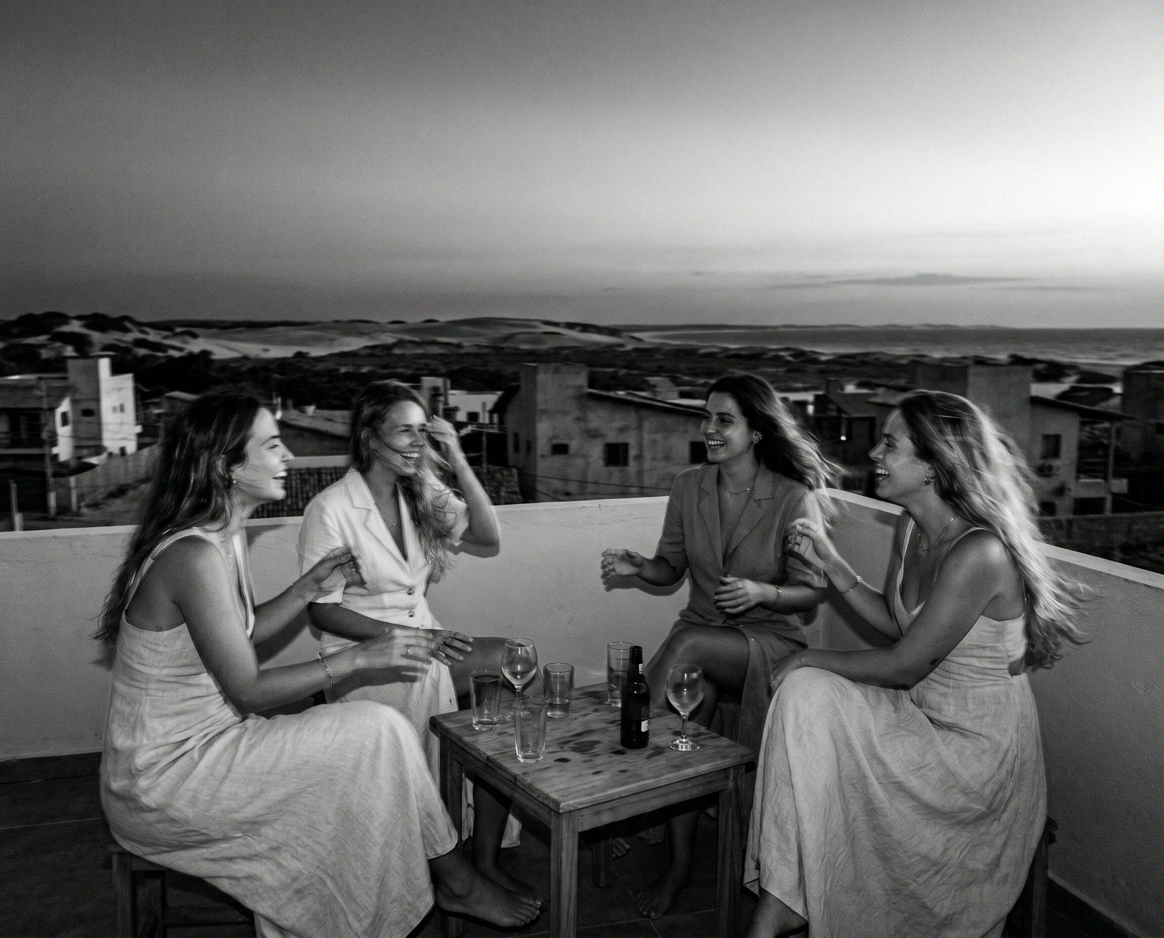 Fotografia em preto e branco do cotidiano de Jericoacoara.