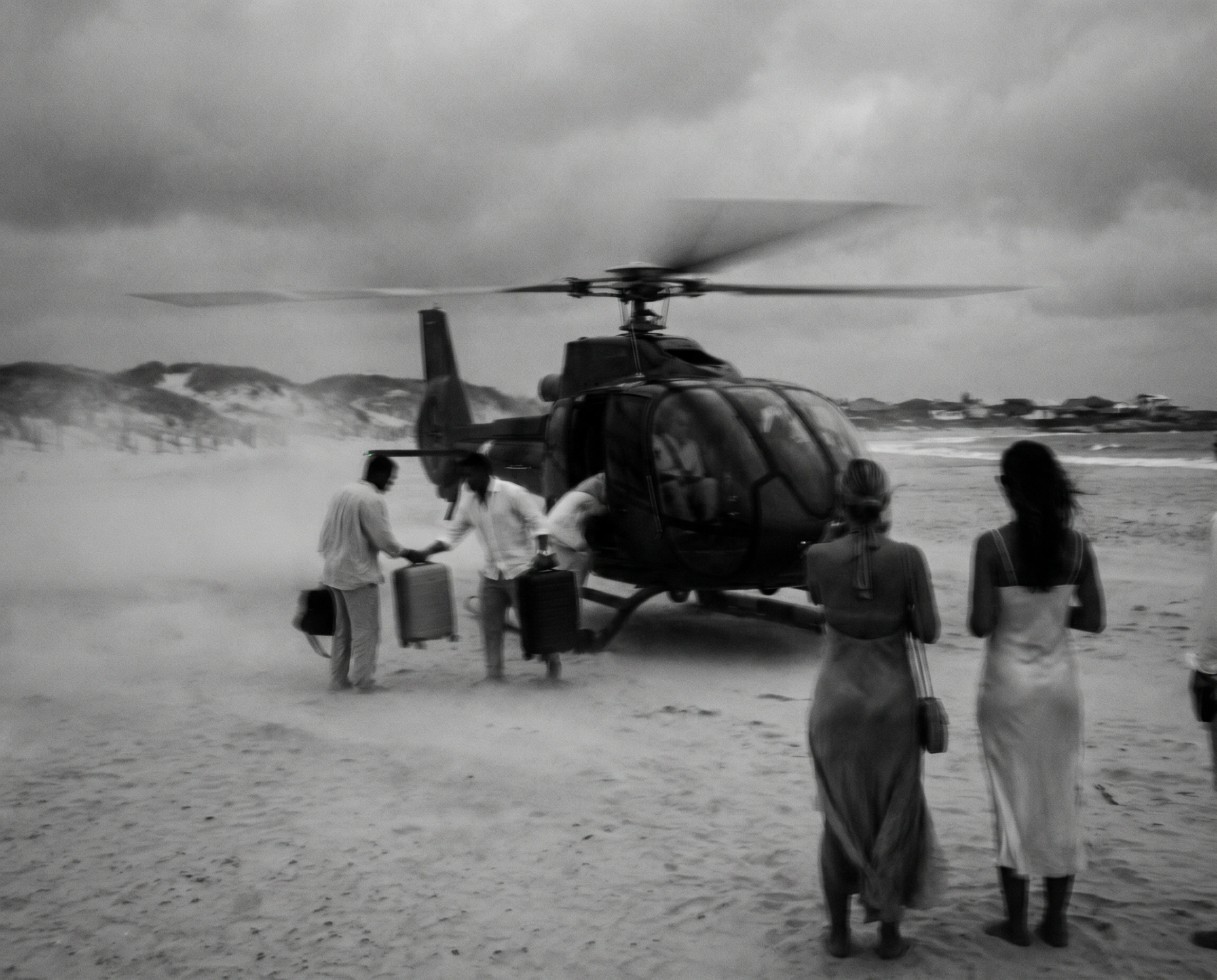 Fotografia em preto e branco do cotidiano de Jericoacoara.