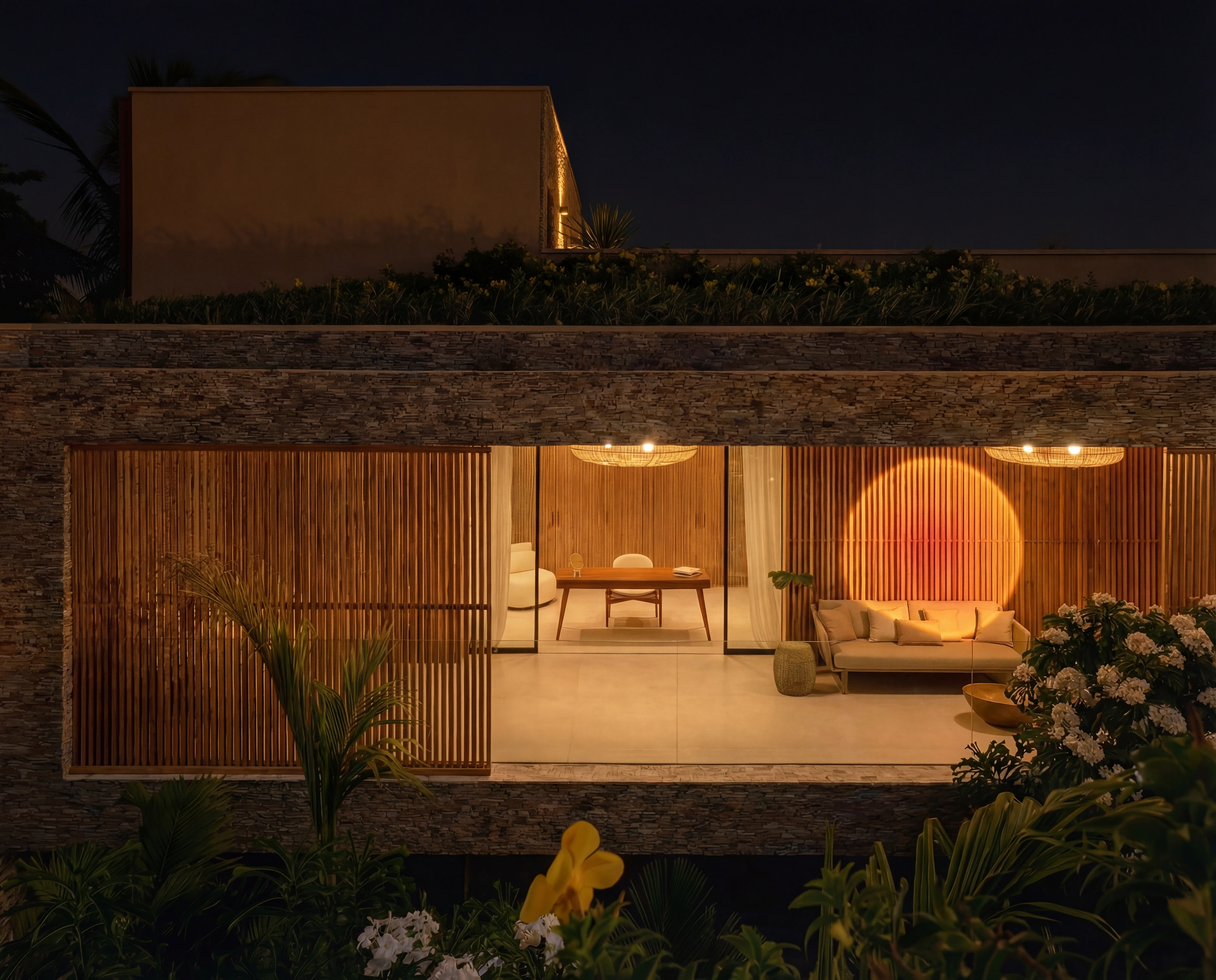 master rooftop exterior night